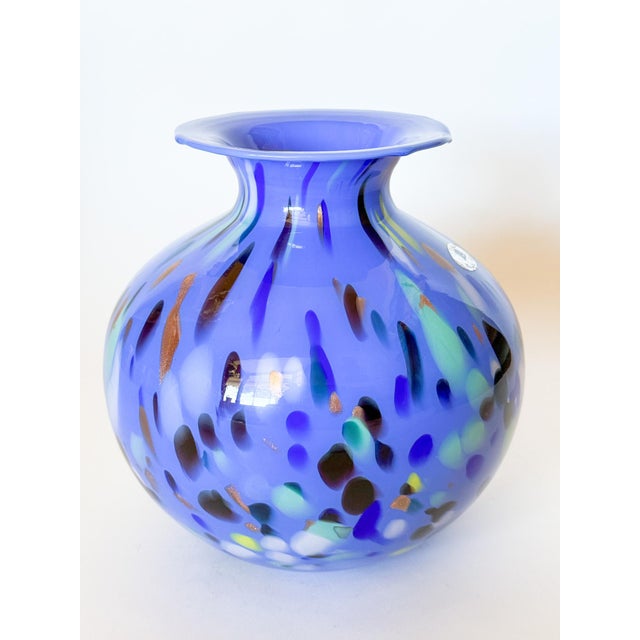 Purple Mid Century Studio Azzurra Maestri Vetrai Italy Mouth Blown Art Glass Vase For Sale - Image 8 of 8