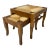 Vintage Nesting Wood and Rush Footstool Pair For Sale
