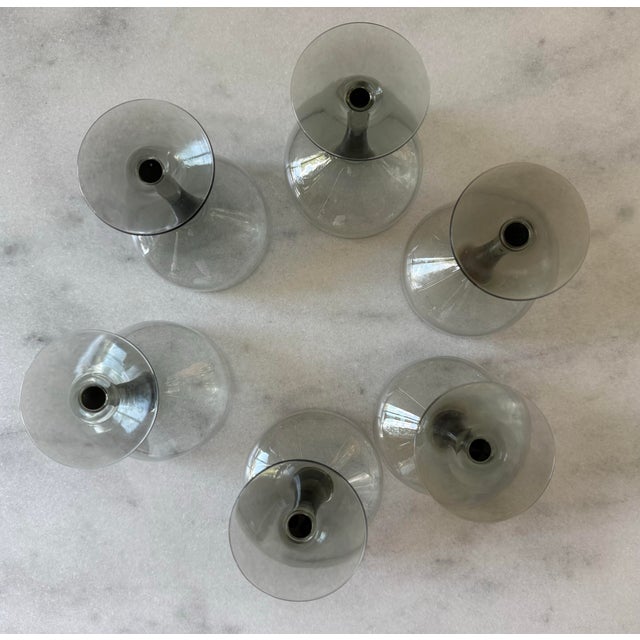 Set of 6 Mid Century Orrefors Rhapsody Smoke Champagne Coups For Sale In Austin - Image 6 of 7