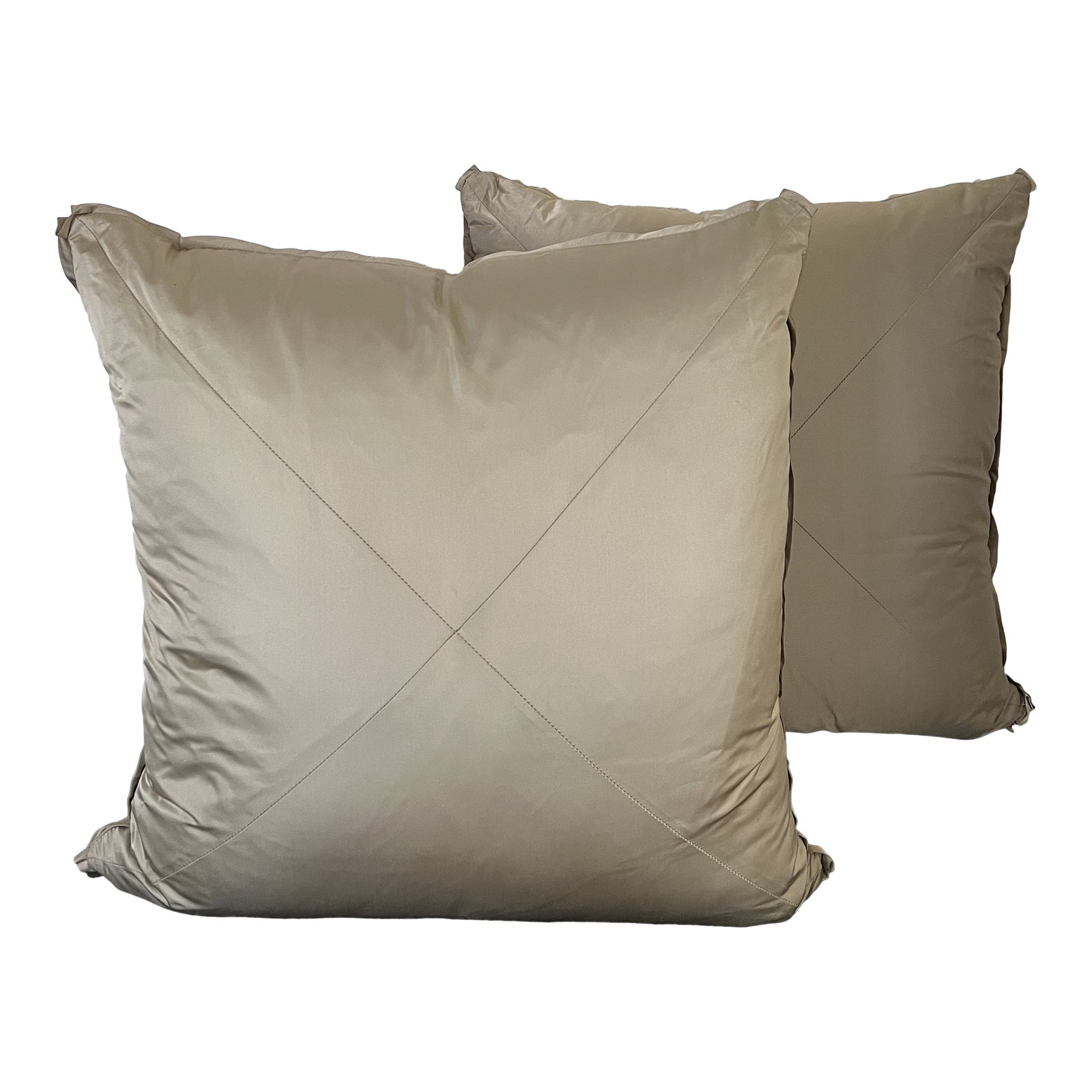 Nancy Corzine Pillows in a Platinum Satin Fabric Set of 2 Chairish