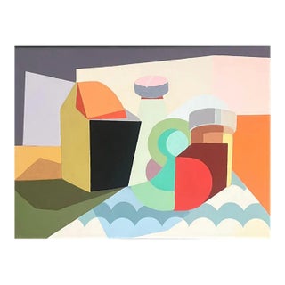 2024 Contemporary 'Half Life' Original Abstract Still Life Oil Painting by Irish Artist Jenny Belton, Unframed For Sale