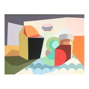 2024 Contemporary 'Half Life' Original Abstract Still Life Oil Painting by Irish Artist Jenny Belton, Unframed