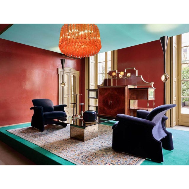 Red Coral Triedi Crystal Prism Chandeliers, 1990s, Set of 2 For Sale - Image 6 of 14