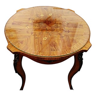 Louis XV Style Marquetry Coffee Table, 1920s For Sale
