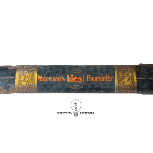 Antique Watermans Ideal Pen Trade Sign For Sale - Image 4 of 5