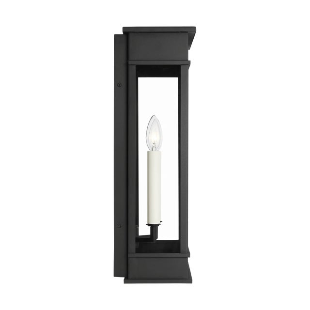 2020s Chapman & Myers by Visual Comfort Studio Cupertino 2-Light Outdoor Extra Large Lantern Sconce in Textured Black For Sale - Image 5 of 7