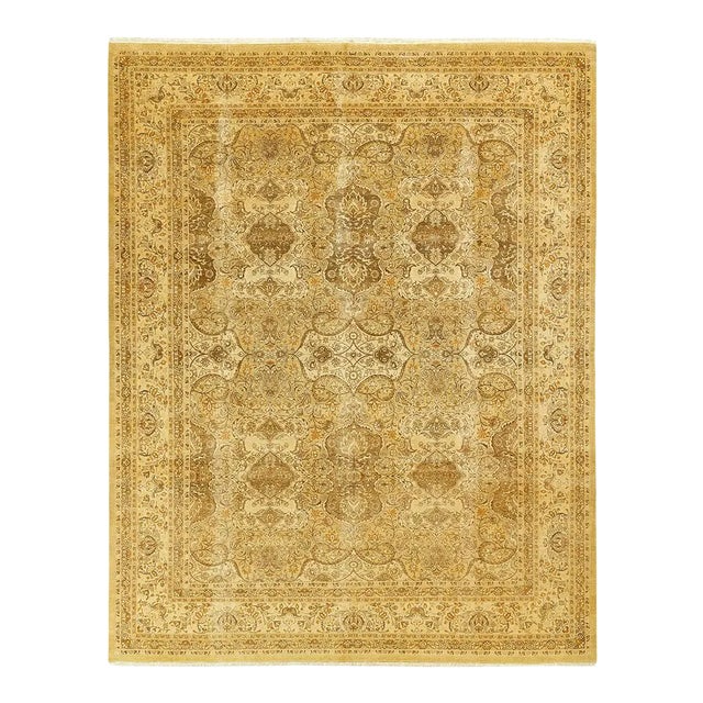 Mogul Collection Hand-Knotted Area Rug - Green 8' 2" x 10' 3" For Sale