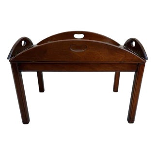 Biggs Furniture Chippendale Style Solid Cherry Butcher Tray Coffee Table, 1960s For Sale