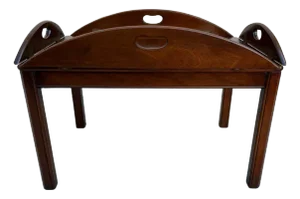 Biggs Furniture Chippendale Style Solid Cherry Butcher Tray Coffee Table, 1960s