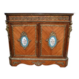 Napoleon III Kingwood Cabinet with Sevres Plaques Chest, 1860 For Sale