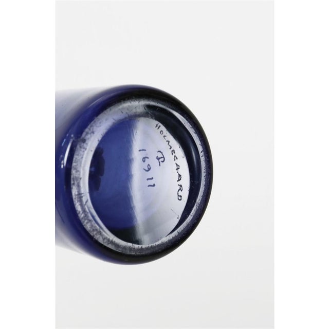 Blue Vintage Danish Glass Vases by Per Lütlen for Holmegaard, 1960s, Set of 2 For Sale - Image 8 of 9
