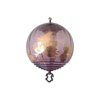 Amethyst Glass & Gold Leaf Pendant For Sale