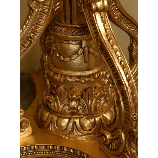 Goldenrod Gold Lanterns on Carved Legs, Set of 2 For Sale - Image 8 of 12