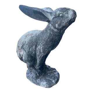 Vintage Cast Iron Garden Hare Statue For Sale