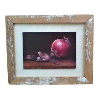 "Red Onion" Still Life Oil Painting by Michele Beaujardin For Sale