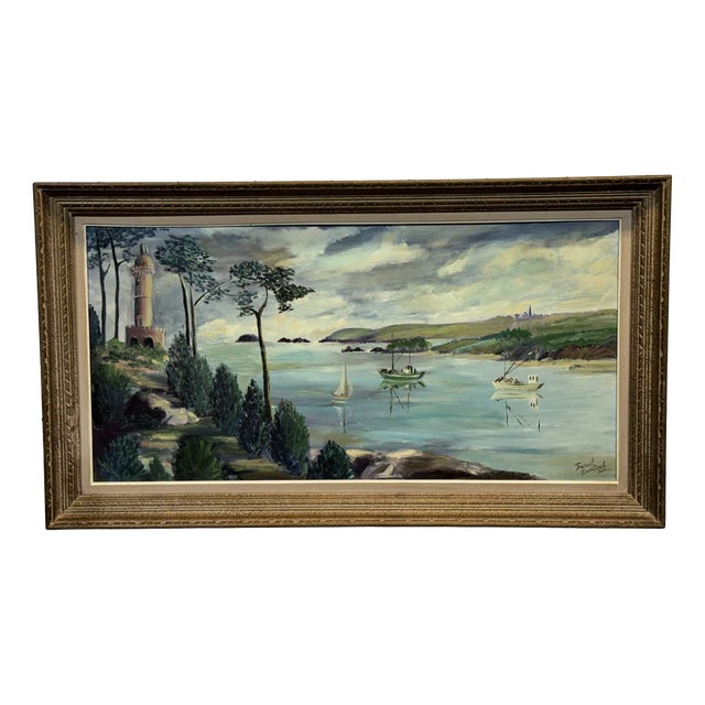 Fraval Le Demazel, Paimpol Bay, 1920s, Oil on Canvas For Sale