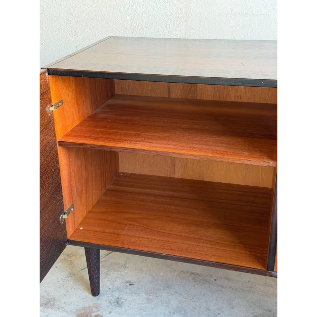 Vintage Danish Rosewood Sideboard Cabinet – Mid Century Modern 2 Door Credenza on Tapered Legs For Sale - Image 9 of 10