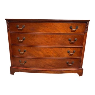 Mid 20th Century George III Style Mahogany Bow Front Chest For Sale