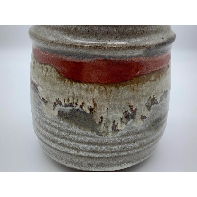 Mid 20th Century Vintage Stoneware Glazed Vase For Sale In Sacramento - Image 6 of 13