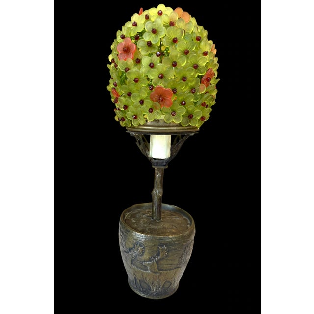 RARE FIND Art Nouveau Topiary Lamp ornate nature-inspired design - late 19th Century. Bronze or brass base with trees and...