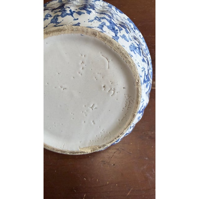 Antique American Blue & White Spongeware Bowl, Circa 1890–1900 For Sale - Image 10 of 14
