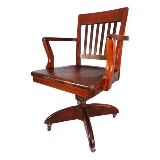 Early 20th Century Gunlocke Restored "Bank of England" Banker’s Armchair For Sale