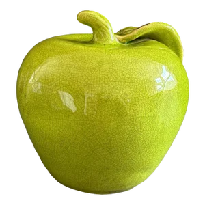 Large Ceramic Green Apple Figurine Sculpture