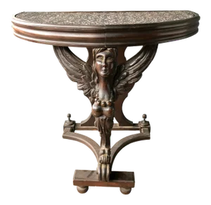 19th Century Carved Mahogany Half Moon Shaped Console Table