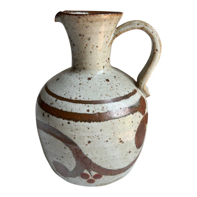 Vintage Mid 20th Century Japandi Style Earthenware Pitcher by Niels Refsgaard for Dansk Japan For Sale