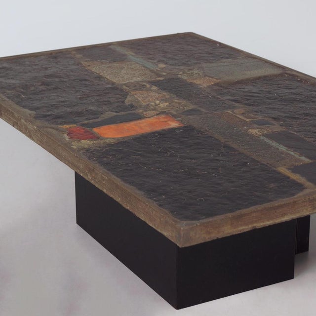 1970s Rectangular Coffee Table in Brass and Red Glass by Paul Kingma, 1973 For Sale - Image 5 of 11