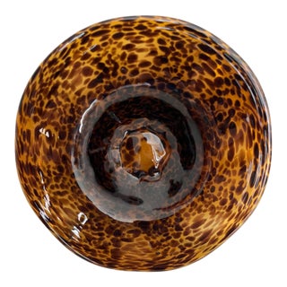 1970s Italian Handblown Murano Tortoiseshell Centerpiece Bowl For Sale