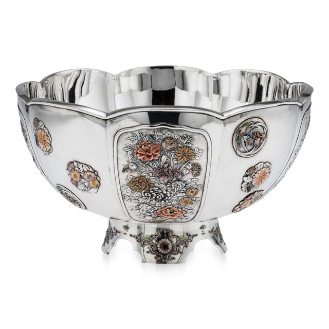 Antique Japanese Meiji Silver and Enamel Bowl, 1900s For Sale - Image 18 of 18