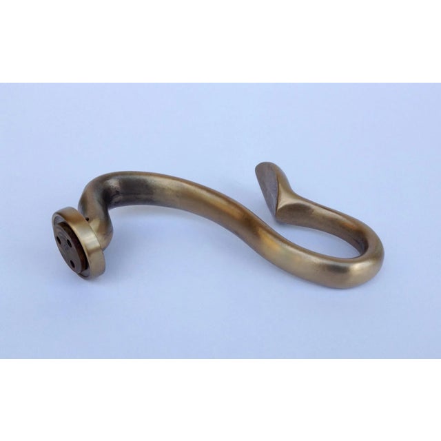 Metal C.1990's German Hand Forged Bronze Serpentine Tieback by Blome" For Sale - Image 7 of 11