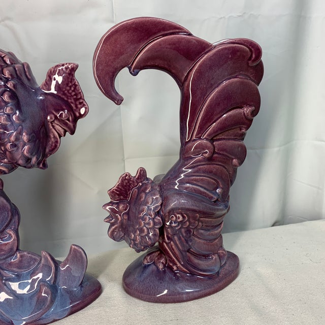 Mid-Century Modern Mid Century Modern “Fighting Cocks” by Royal Haeger - Pair of Vases For Sale - Image 3 of 9