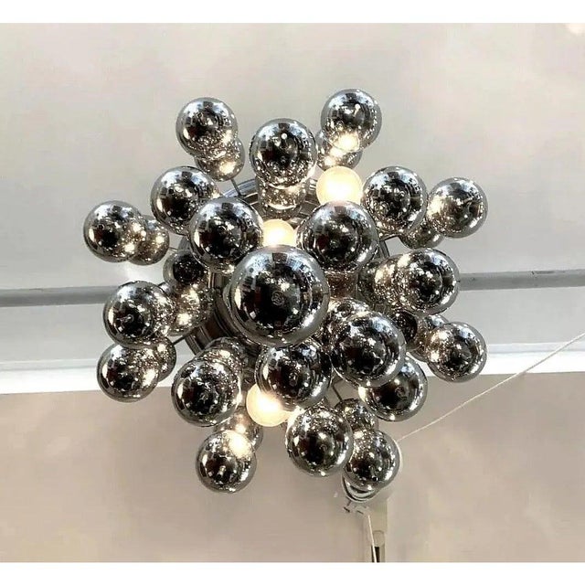 Silver 1970s Space Age Chrome Cascade Chandelier by Verner Panton for J. Lüber Ag For Sale - Image 8 of 11