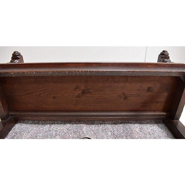 Small Bench with Oak Backrest in Louis XIV Style, 19th Century For Sale - Image 13 of 14