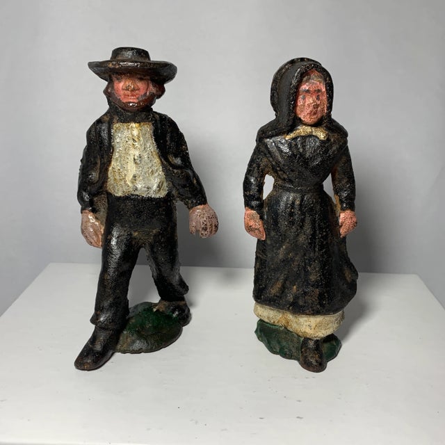 Black Cast Iron Country Couple For Sale - Image 8 of 8