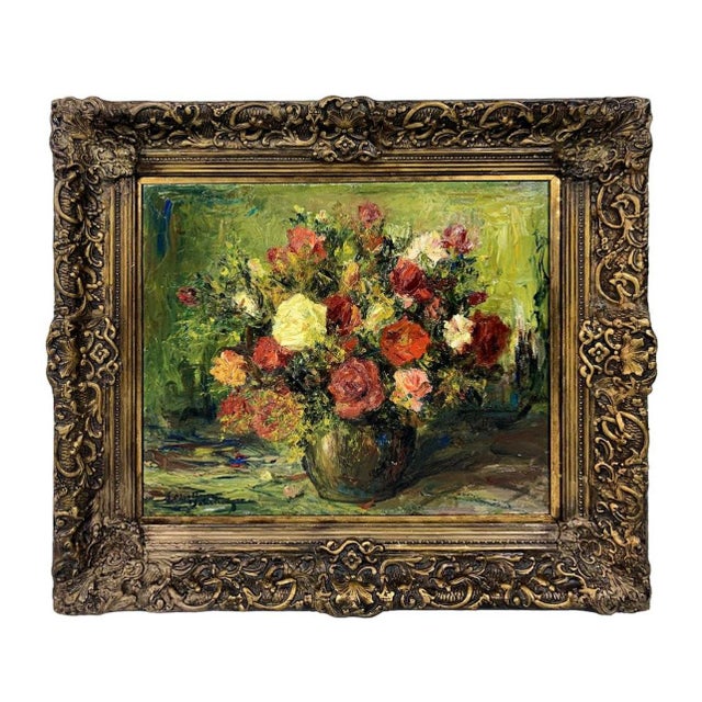 1930s Antique French Oil on Cardboard Painting, Signed, Framed For Sale - Image 11 of 11