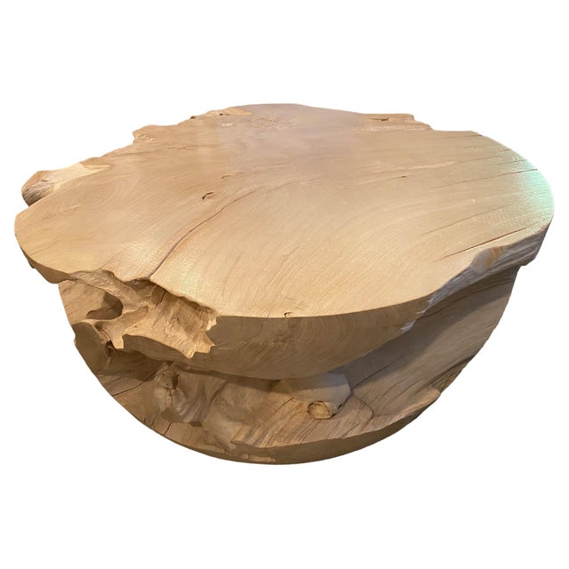 Andrianna Shamaris Impressive Bleached Teak Wood Coffee Table For Sale - Image 15 of 18
