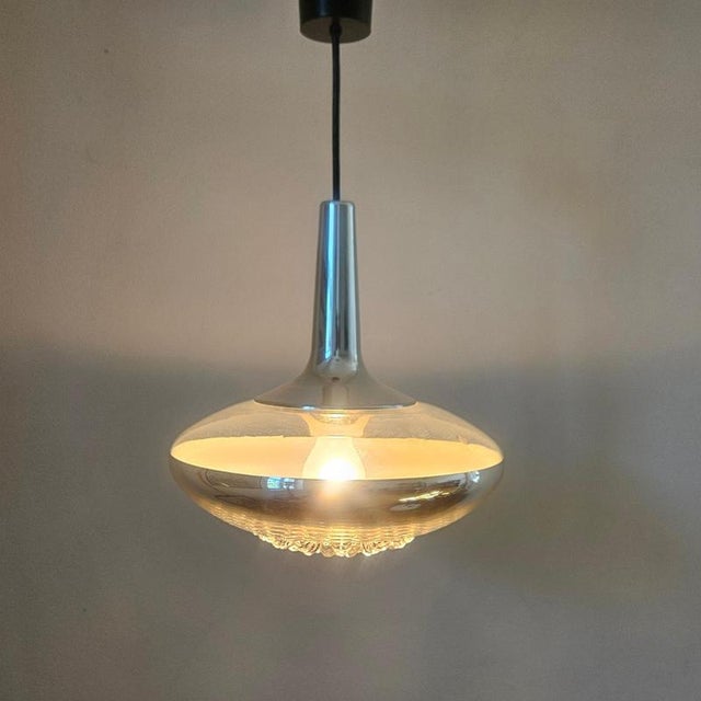 Mid-Century Glass Pendant Light from Peill & Putzler, Germany, 1970s For Sale - Image 10 of 13