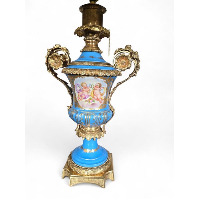 19th Century French Porcelain and Gilt Bronze Lamps in the style of Sèvres, 1890s For Sale - Image 11 of 13