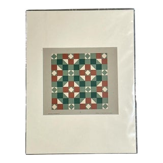 Vintage Geometric Tile Pattern Serigraph For Sale