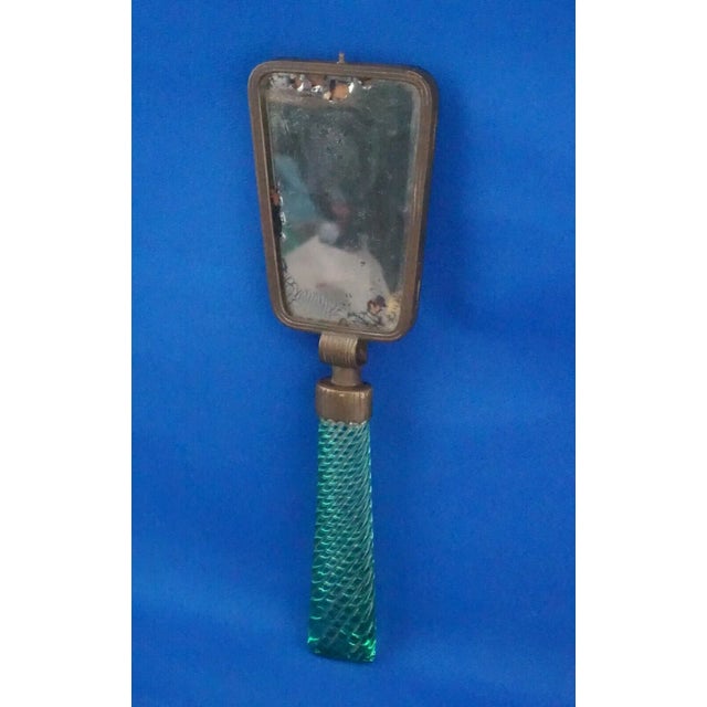 Portable Dressing Mirror in Green Glass and Bronze by Paolo Venini, 1890s For Sale - Image 3 of 18