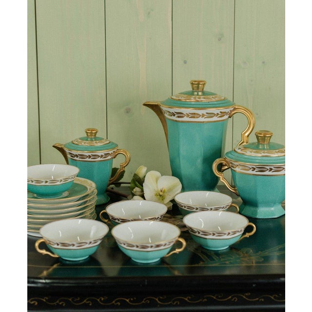 20th Century Tea and Coffee Service by Yolande Manin for Limoges, Set of 15 For Sale - Image 11 of 11