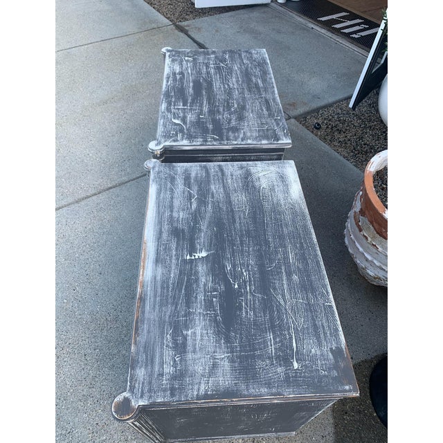 Gray Pair of Vintage Solid Wood Chests/Nighstands For Sale - Image 8 of 12