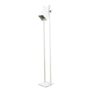 Vintage Cubist Mid-Century Modern White Adjustable Square Floor Lamp, Denmark For Sale