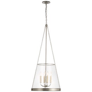 Marie Flanigan for Visual Comfort Signature Reese 20" Pendant in Polished Nickel with Clear Restoration Glass For Sale