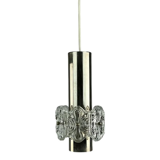 Mid-Century Space Age Glass Ceiling Pendant Lamp For Sale