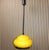 Cool, impressive 70s space age ceiling lamp plastic body - bright yellow!!!!!! with an elegant, wide chrome ring a...
