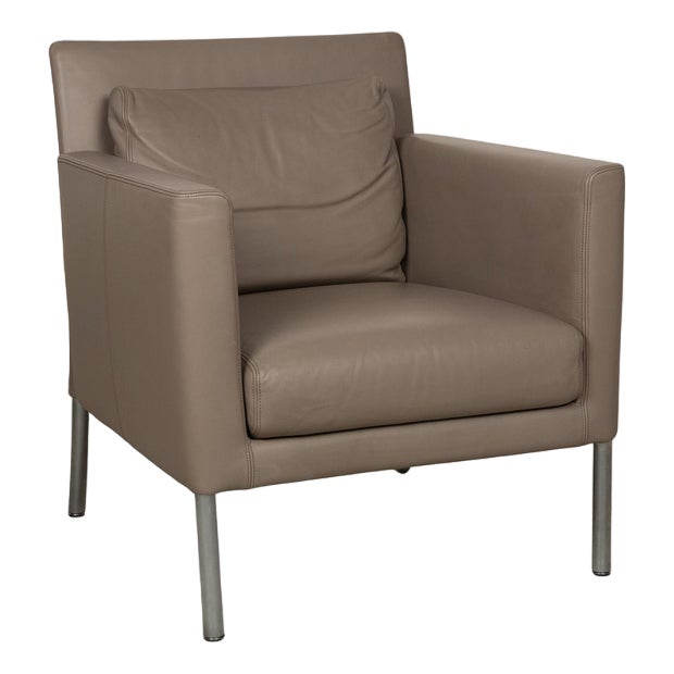 Jason Leather Armchair in Brown-Gray from Walter Knoll / Wilhelm Knoll For Sale